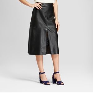 Who What Wear Black Faux Leather Skirt